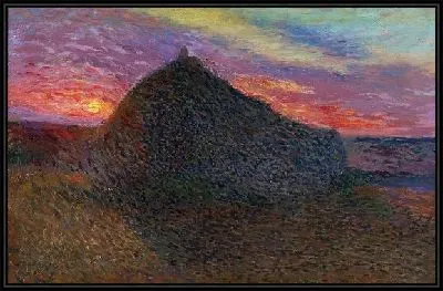 Стог сена на закате