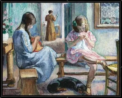 Девочки вышивают