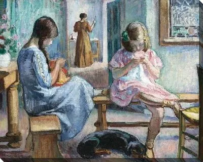 Девочки вышивают