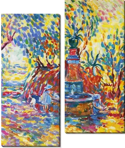 Девочка у фонтана