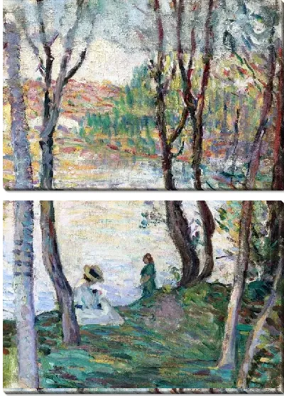 Картина Отдых на берегу реки