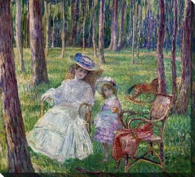 Картина Мать и дочь в парке