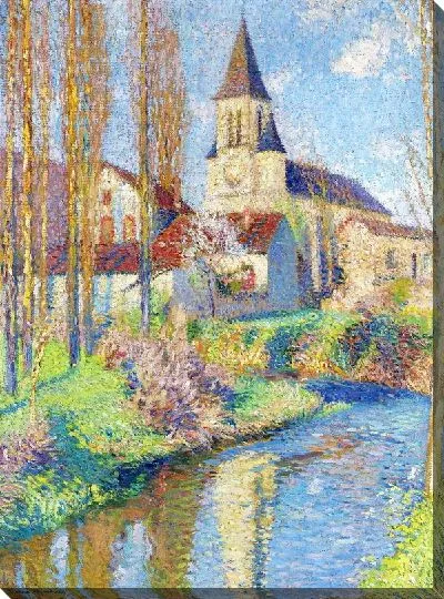 Картина Вид на церковь в весенний день