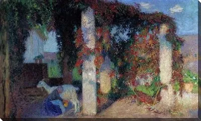 Девушка доит козу