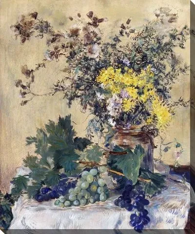 Картина Натюрморт с цветами и виноградом