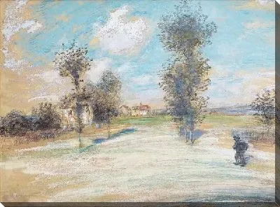 Картина Пейзаж с крестьянином на дороге