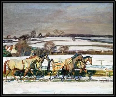 Пейзаж с лошадьми