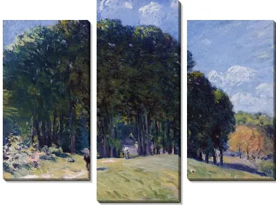 Модульная картина Всадник у леса