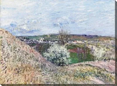 Картина маслом Весенний пейзаж с холмами