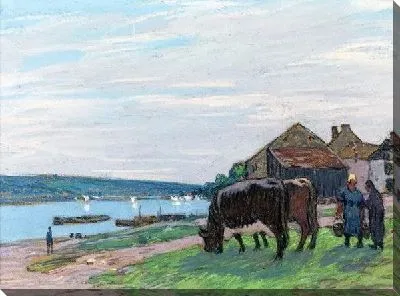 Картина маслом Коровы на пастбище