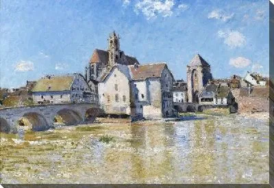 Картина маслом Весенний пейзаж с мостом