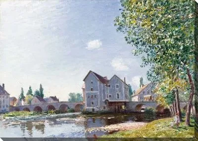 Картина маслом Весенний пейзаж с мостом №2