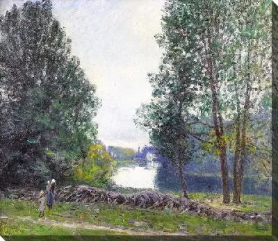 Картина маслом Берег реки №18