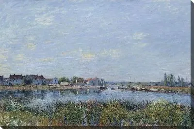 Картина маслом Утренний пейзаж с рекой №3