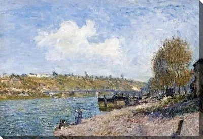 Картина маслом На берегу реки