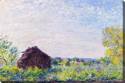 Картина маслом Пейзаж с поленницей дров