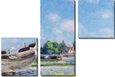 Модульная картина Лодки у реки