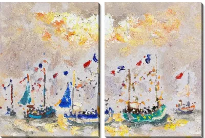 Лодки украшенные праздничными флагами