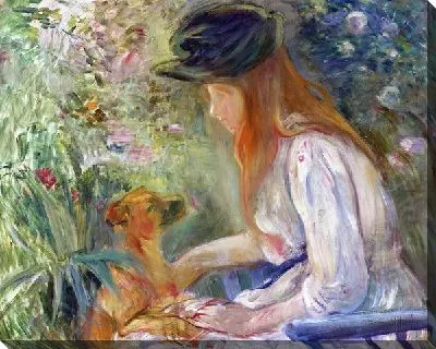 Картина Девушка с собачкой