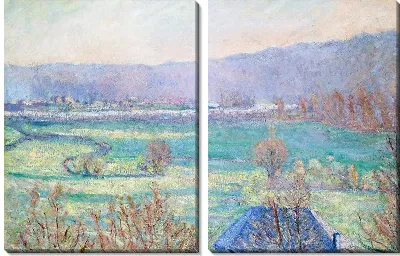 Пейзаж с голубым домом