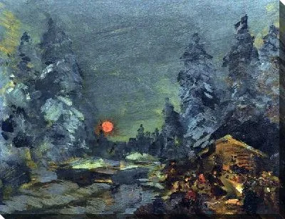 Картина Костер в лагере