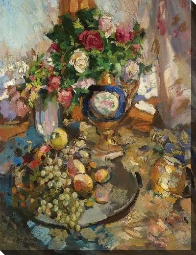 Картина Натюрморт с розами и фруктами