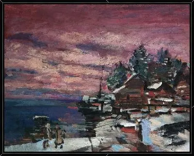 Картина Зимний день. Закат