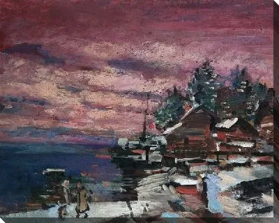 Картина Зимний день. Закат