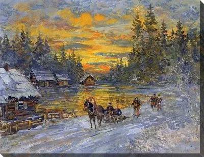 Картина Тройка на закате