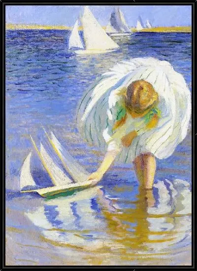 Картина Девочка с игрушечной лодкой