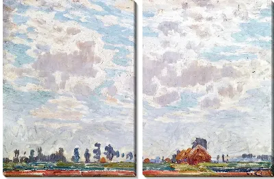 Облака над фермой в Бельгии