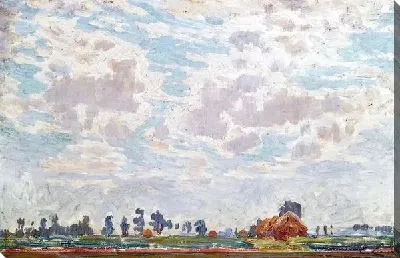 Облака над фермой в Бельгии