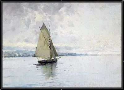 Картина Морской пейзаж с лодкой