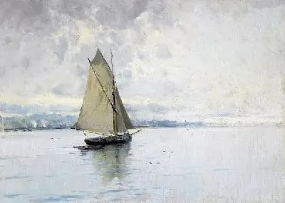Картина Морской пейзаж с лодкой