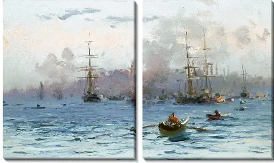 Картина Корабли в море