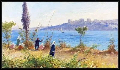 Женщина рыбачат