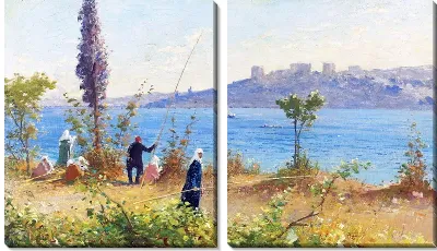 Женщина рыбачат