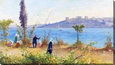 Женщина рыбачат