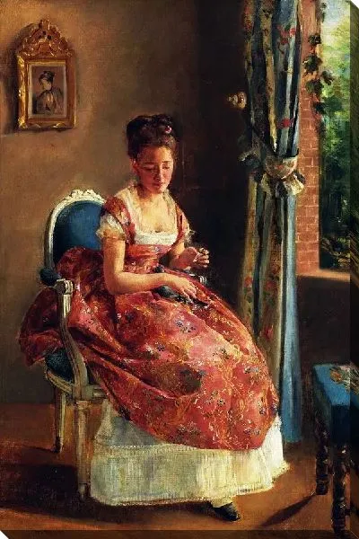 Картина Вышивающая девушка