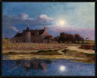 Ночной пейзаж с луной