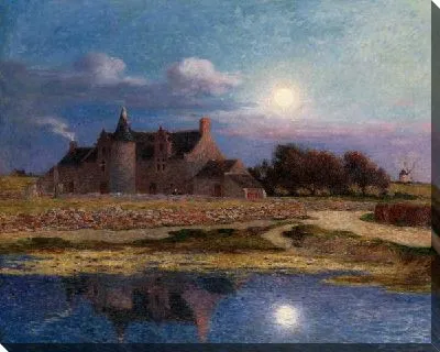 Ночной пейзаж с луной