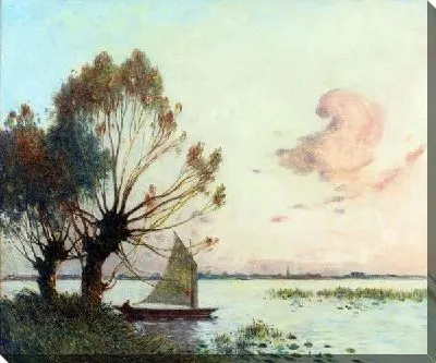 Лодочка вдалеке озера