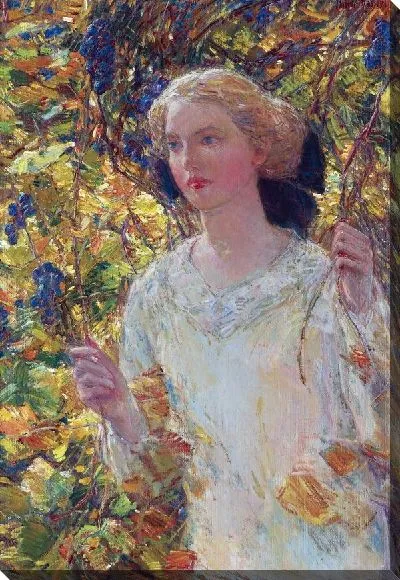 Картина Девушка собирающая виноград