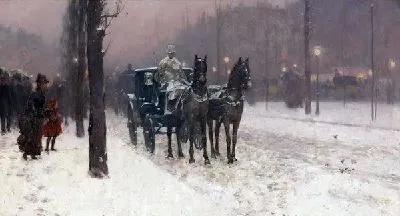 Картина Париж. Зимний день