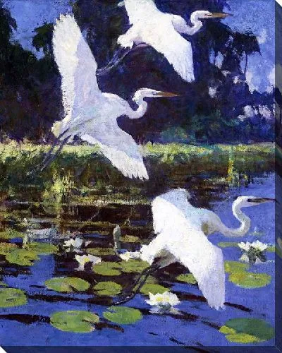 Картина Журавли и лилии