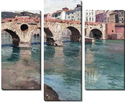 Картина Мост над рекой