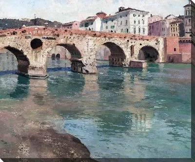 Картина Мост над рекой