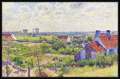 Картина Пейзаж с деревенскими домами