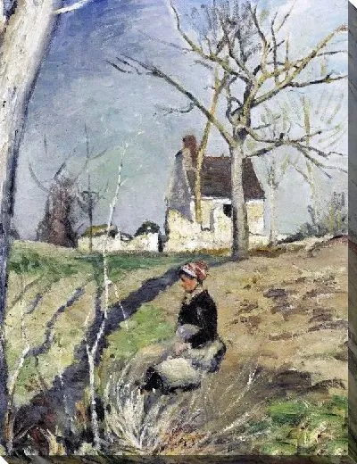 Картина Жена фермера возле дома