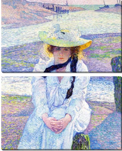 Картина Молодая женщина на берегу